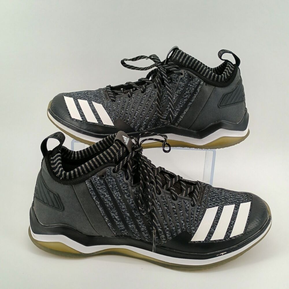 Adidas Mens Icon Trainer AC8472 Black White Basketball Shoes Sneakers Sz 10.5 M
